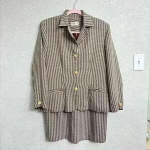 Vintage Nina R 2-Piece Houndstooth Skirt Suit - Size Unknown (M/L)